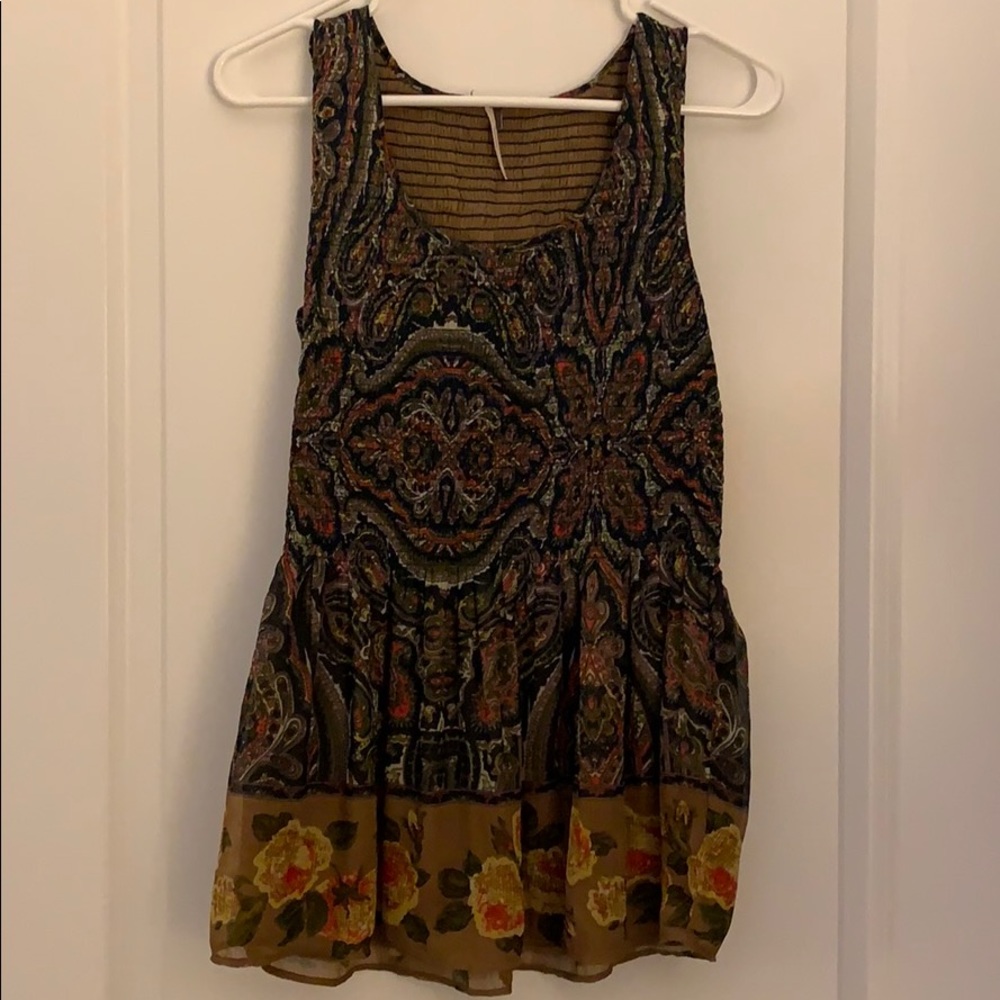 Free People Floral Peplum Tank